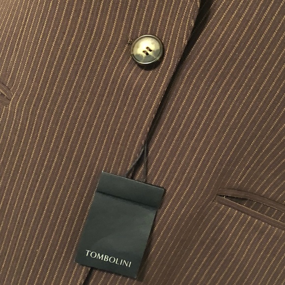Tombolini Pin Stripe Blazer Sports Coat 46 Silk - Picture 4 of 7